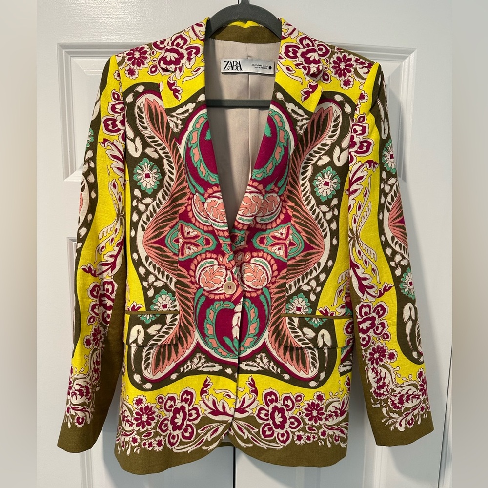 Zara Women's Multicolor Patterned Jacket - image 4